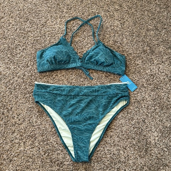 Cupshe Flourishing Floral Scalloped Bralette Cheeky Coverage Size Extra Large - Picture 1 of 5
